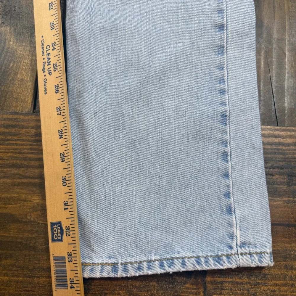 Levis 505 Regular Fit Jeans Light Wash Blue Denim Mens W36 L34 Straight Leg 00s - Picture 6 of 11